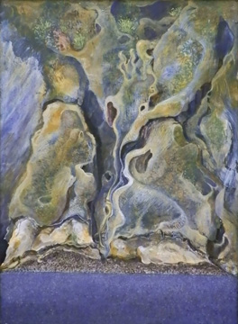 Erstarrte Lava auf Stromboli, Acryl, 2012, 100 x 75 cm
