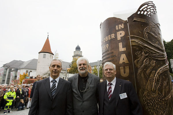 Einweihung am 7. Oktober 2010: Ministerpräsident Stanislav Tillich, Peter Luban, Anselm Brütting (v.l.)
